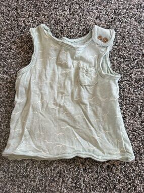 Grayson Collective Baby Boy Light Blue Sage Tank Top with Pocket Size 0-3mo